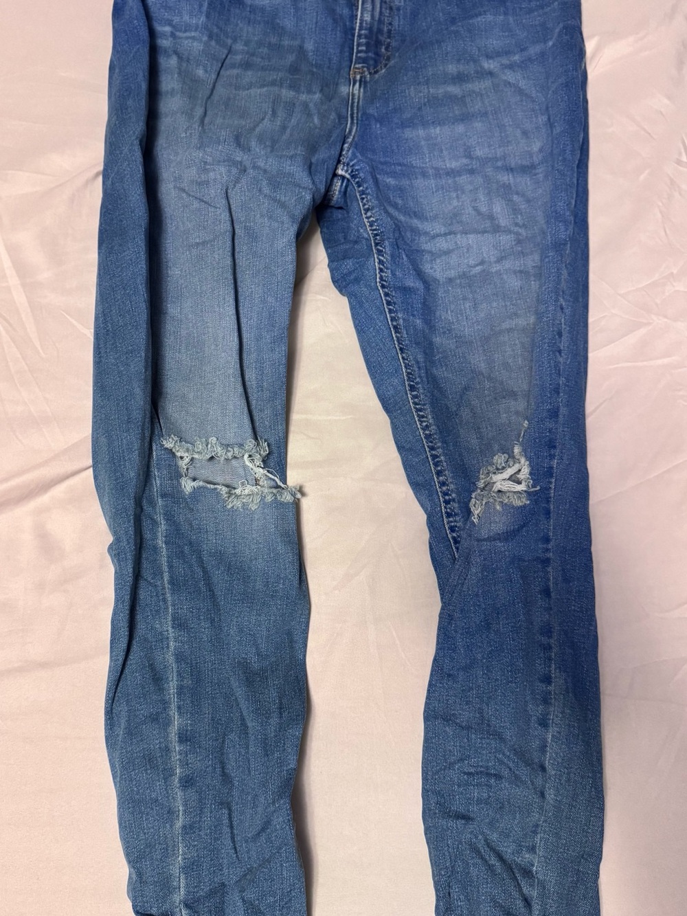 Lee Heritage Medium Blue Denim Jeans with Yellow Logo Patch